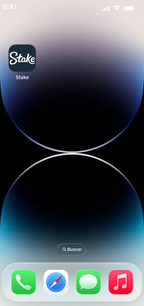 Ejecución del acceso directo al casino y deportes de Stake Argentina desde tu dispositivo móvil.