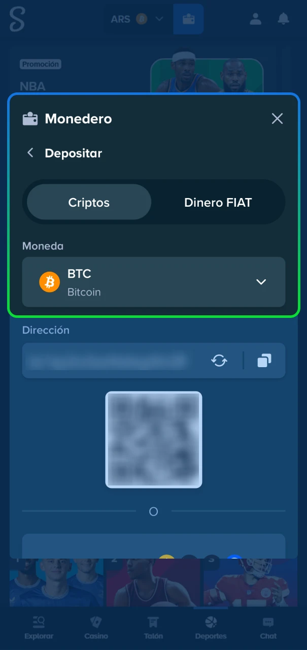 Proceso para cargar saldo en tu cuenta de Stake usando métodos de pago locales.