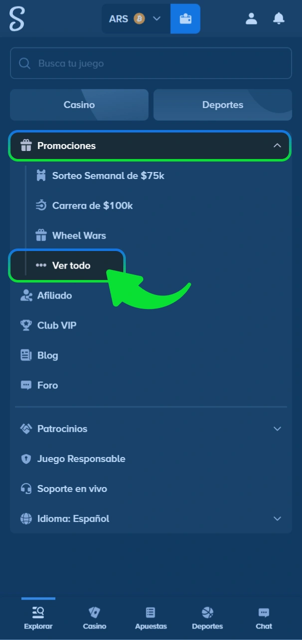 Revisa las promociones vigentes en el sitio oficial de Stake.