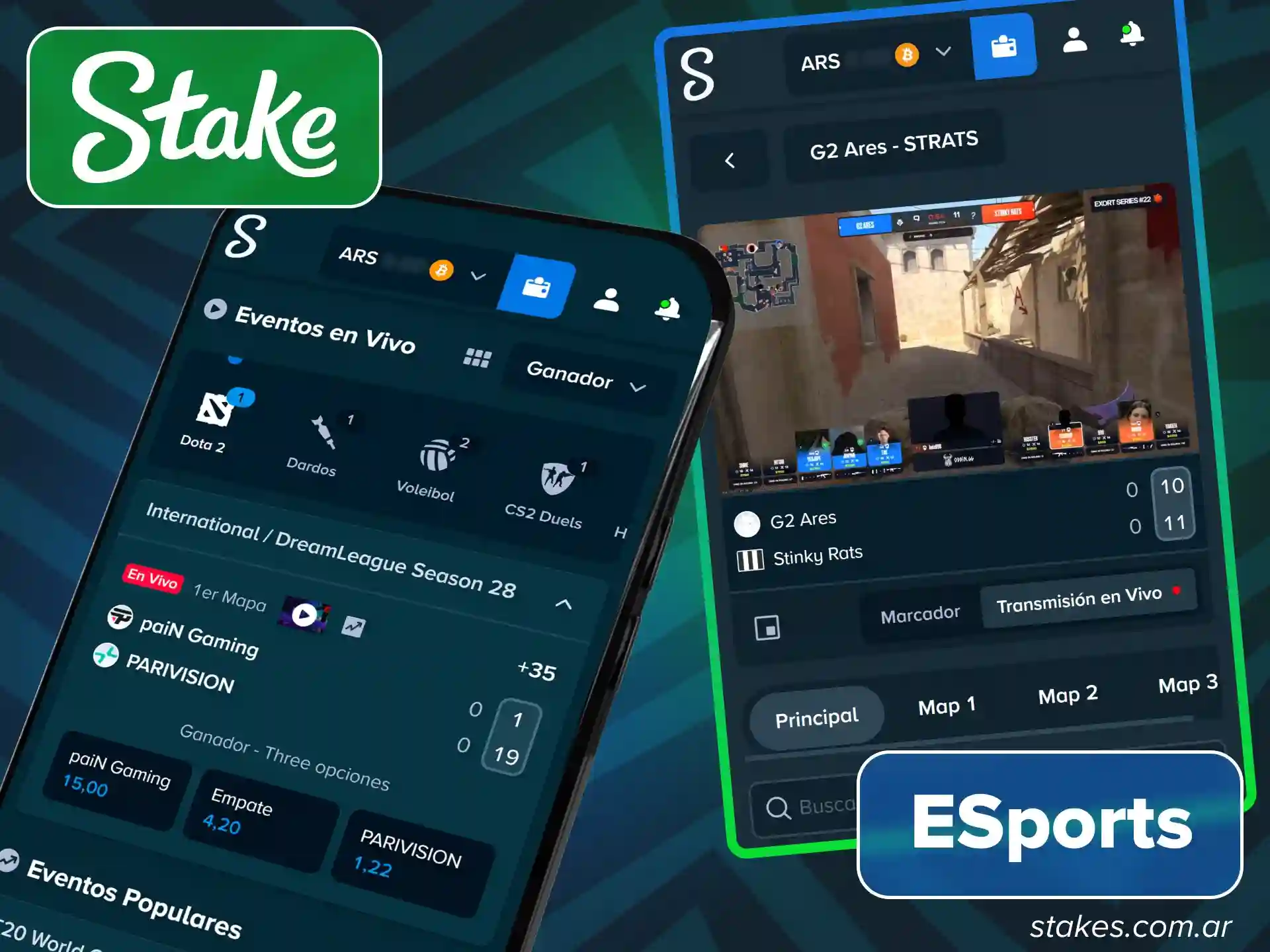 Apuesta en los mejores torneos de eSports y juegos electrónicos en el sitio oficial Stake Argentina.