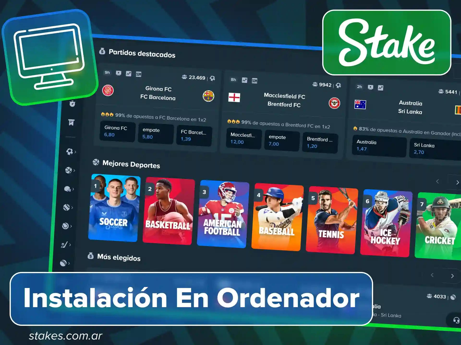 Guía para instalar el acceso directo oficial de la plataforma Stake Argentina en tu computadora.