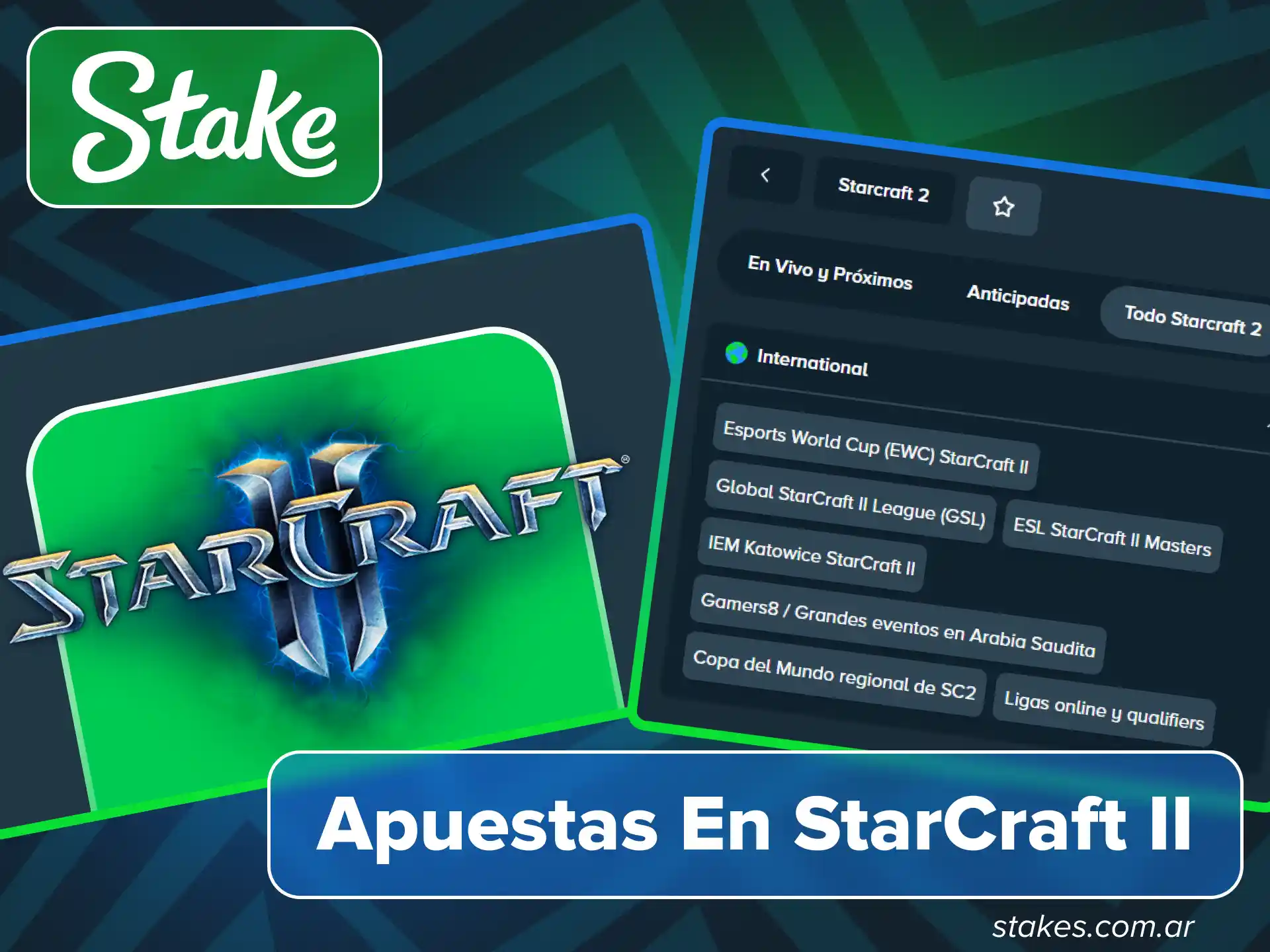 Encuentra cuotas de StarCraft en el sitio oficial de Stake.