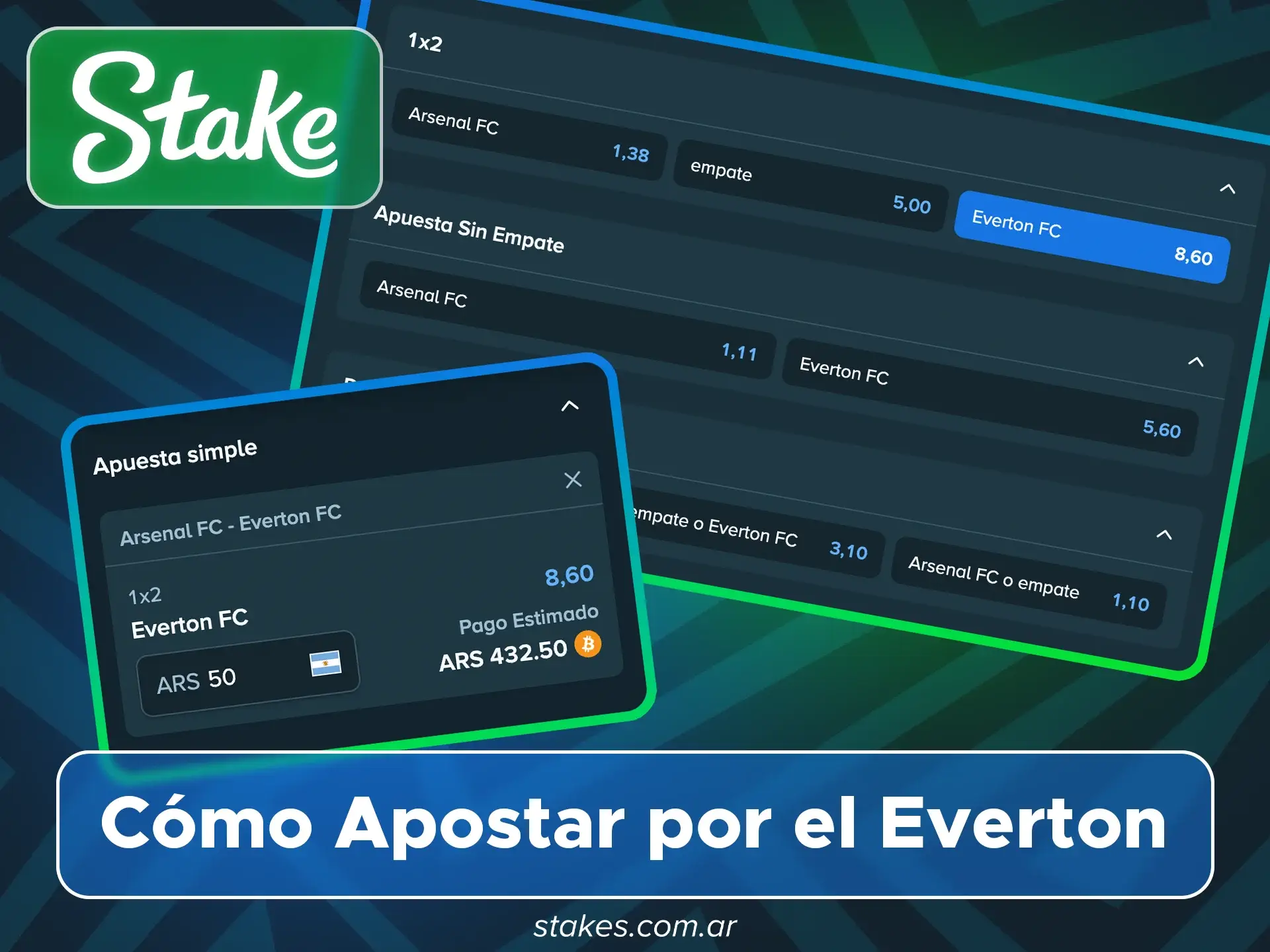 Seguí nuestra guía para realizar apuestas estratégicas a favor del Everton en los mercados de fútbol de Stake.