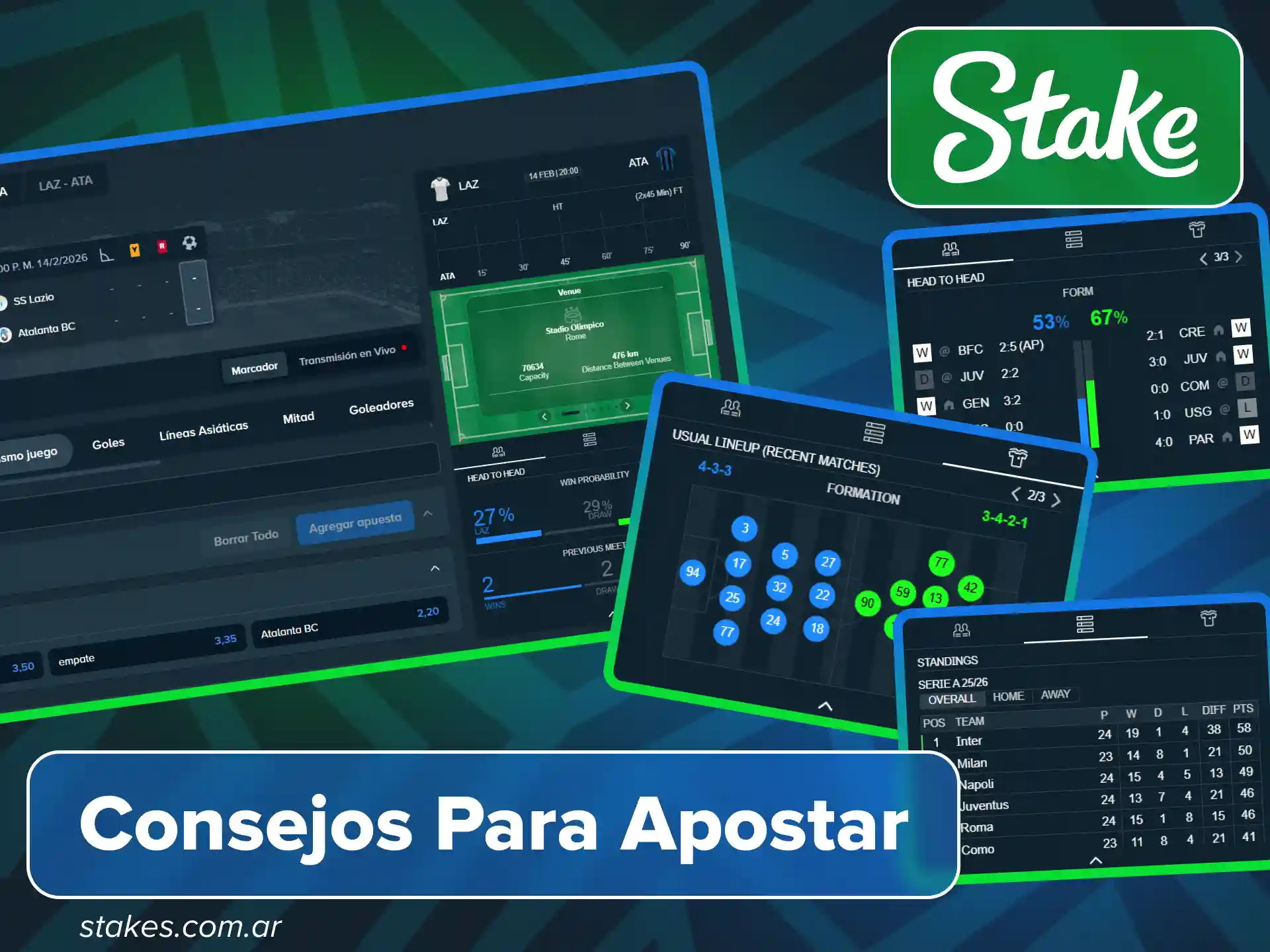 Sigue consejos de apuestas en el sitio oficial de Stake.