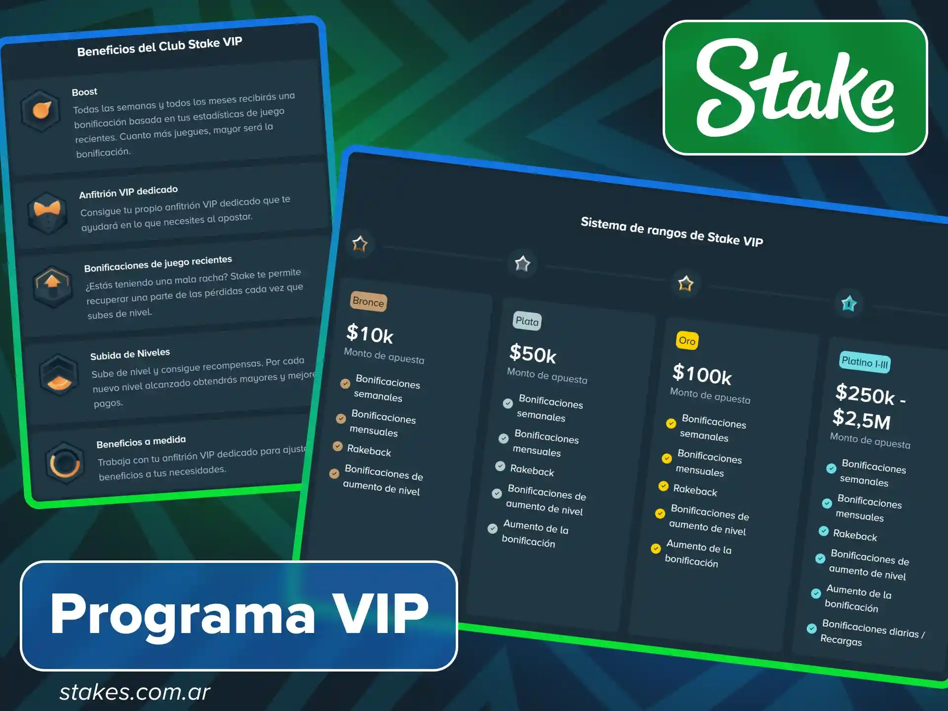 Descubre los beneficios exclusivos y recompensas personalizadas del club VIP oficial de Stake Argentina.