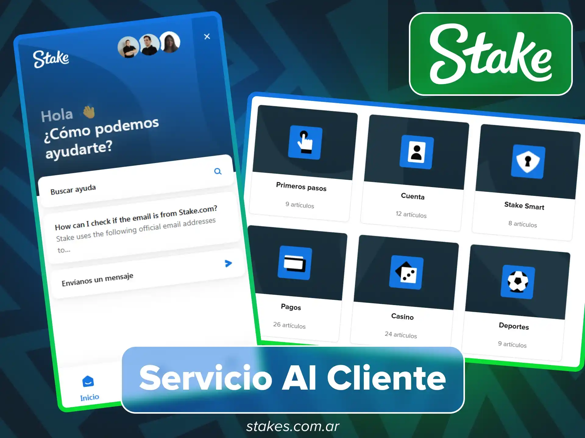 Accede a los canales de contacto y soporte técnico personalizado en el sitio oficial Stake Argentina.
