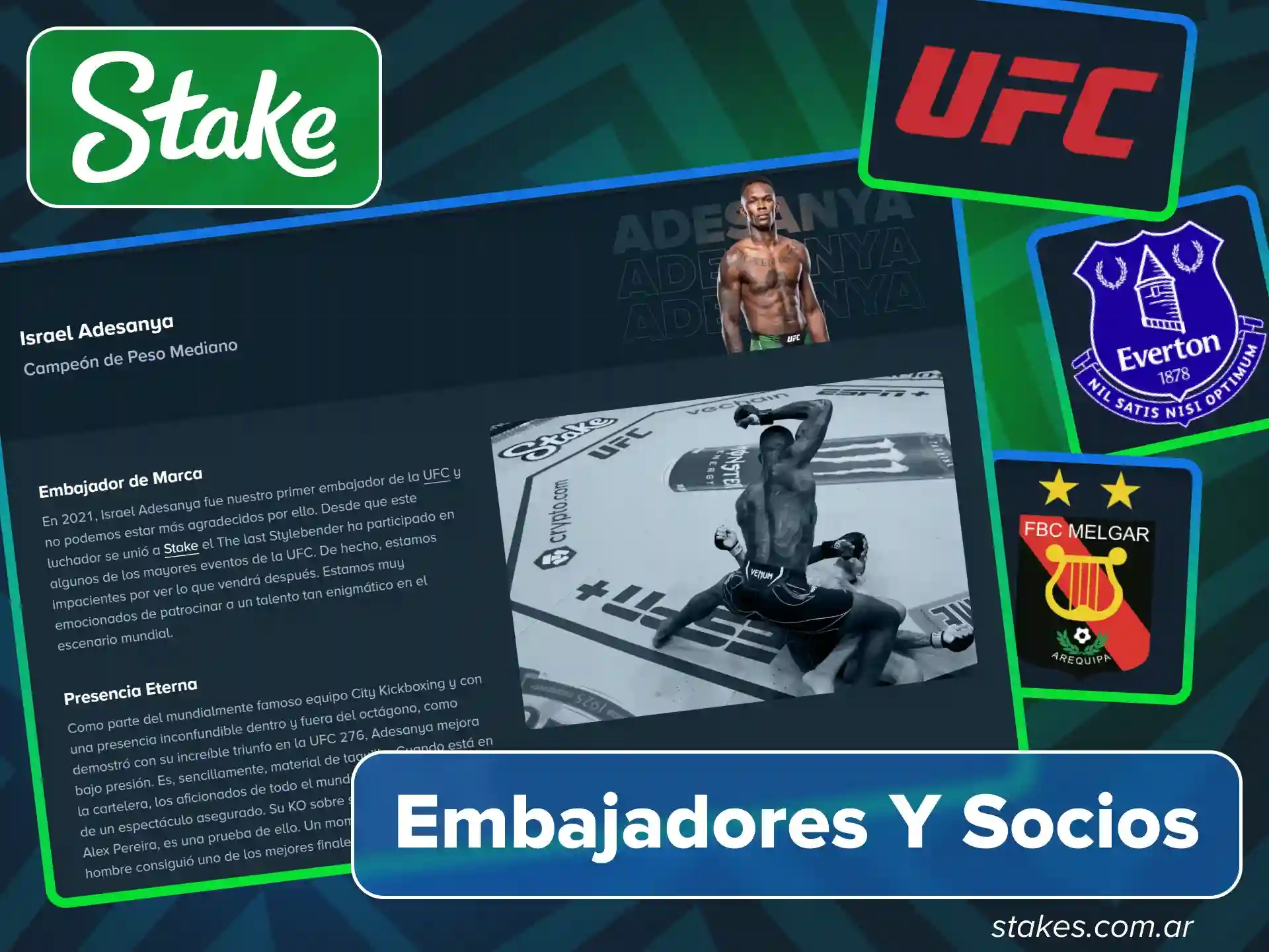 Conoce a las figuras internacionales y socios oficiales que representan a la marca Stake Argentina.