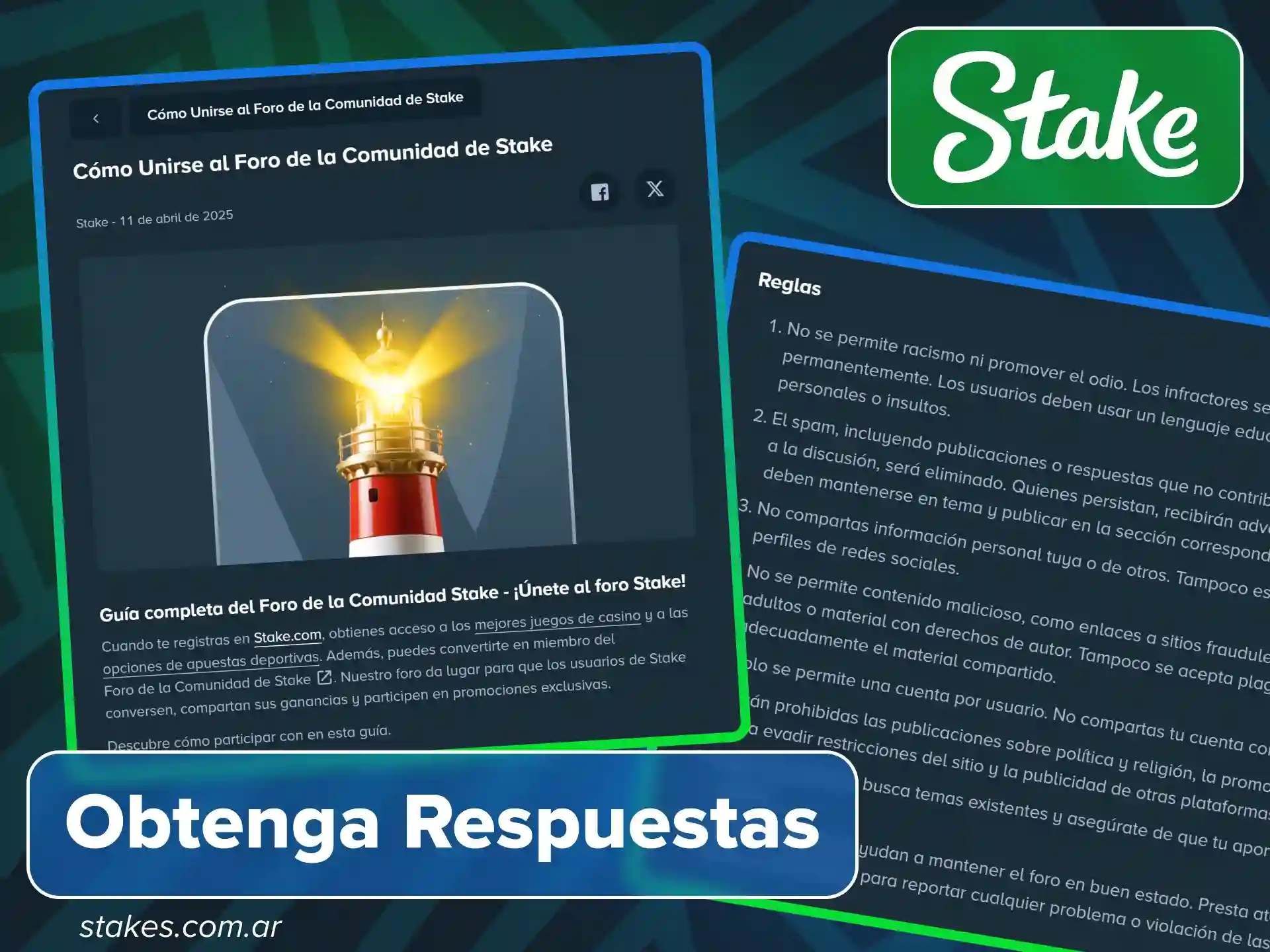 Participa en el foro oficial y resuelve tus dudas con otros usuarios en la comunidad Stake Argentina.