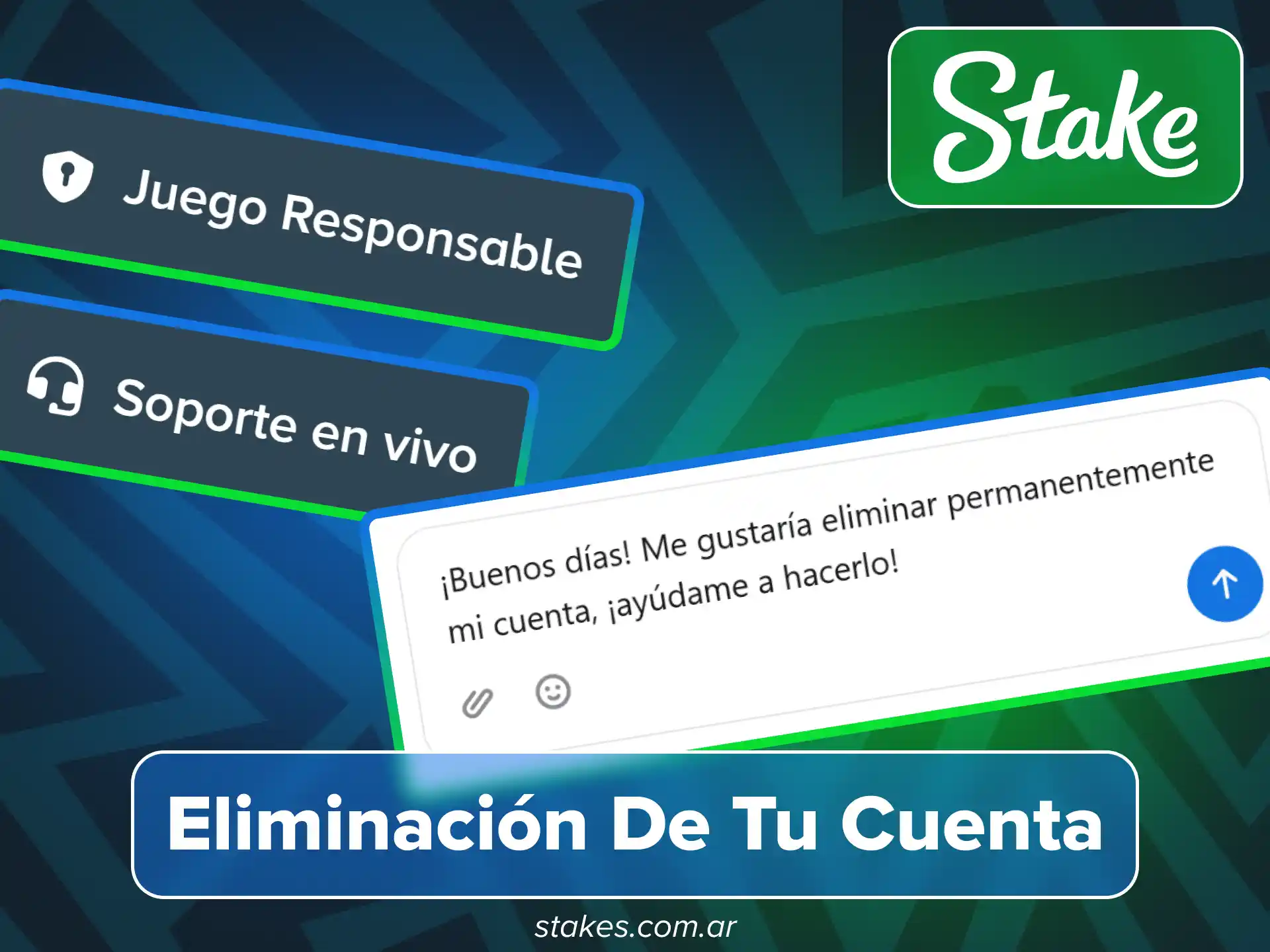 Solicita el cierre de cuenta en el sitio oficial Stake.
