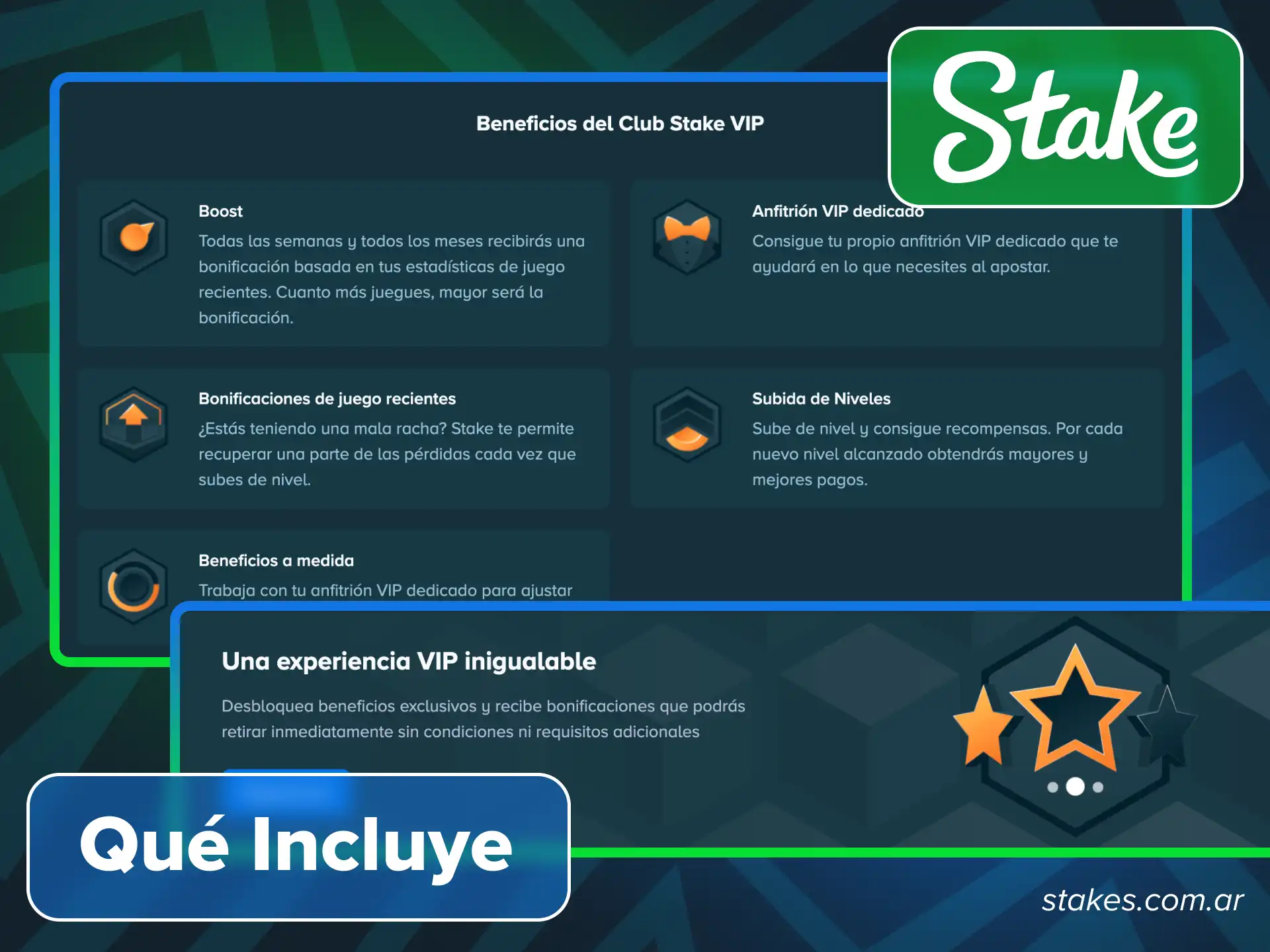 Descubre todo lo que incluye el programa VIP de Stake y gana recompensas.